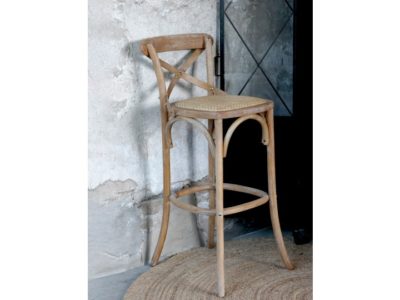 Francouzská barová židle s proutěným sedákem Chic Antique - Image 3