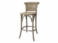 Francouzská barová židle proutěný sedák a opěradlo Chic Antique